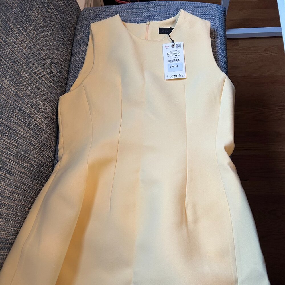 NWT butter yellow zara dress XL